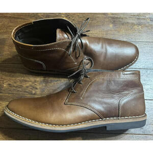 STEVE MADDEN Brown Leather Chukka Men's Boots